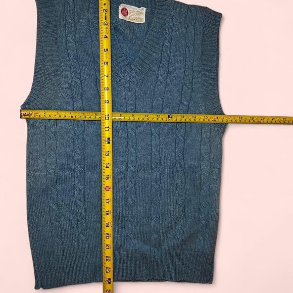 Blue cable knit wool sweater - Picture 3 of 3